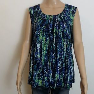Kasper green blue black top size L